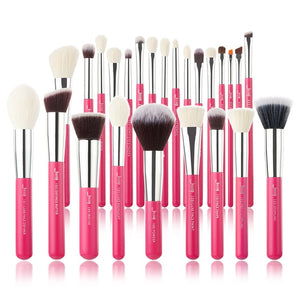 Jessup Rose-carmin/Silver Makeup brushes set Beauty Foundation Powder Eyeshadow Make up Brush 6pcs-25pcs Natural-synthetic hair