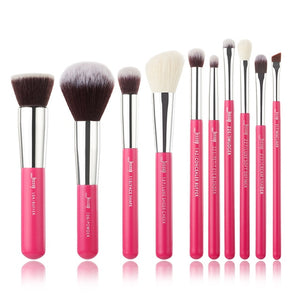Jessup Rose-carmin/Silver Makeup brushes set Beauty Foundation Powder Eyeshadow Make up Brush 6pcs-25pcs Natural-synthetic hair
