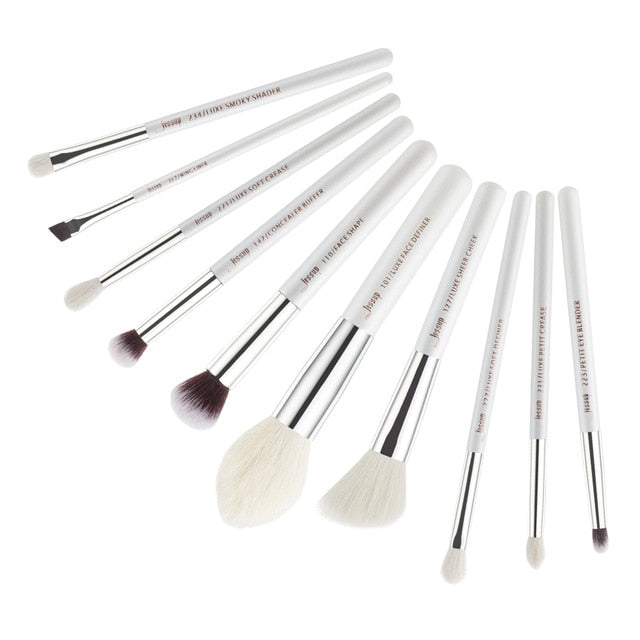 Jessup Makeup Brushes Set White/Silver 6-25pcs Dropshipping pincel maquiagem Eyeshadow Foundation Eyeliner Goat-Synthetic Hair