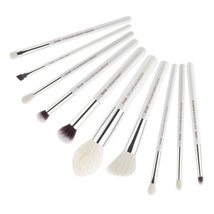 Jessup Makeup Brushes Set White/Silver 6-25pcs Dropshipping pincel maquiagem Eyeshadow Foundation Eyeliner Goat-Synthetic Hair