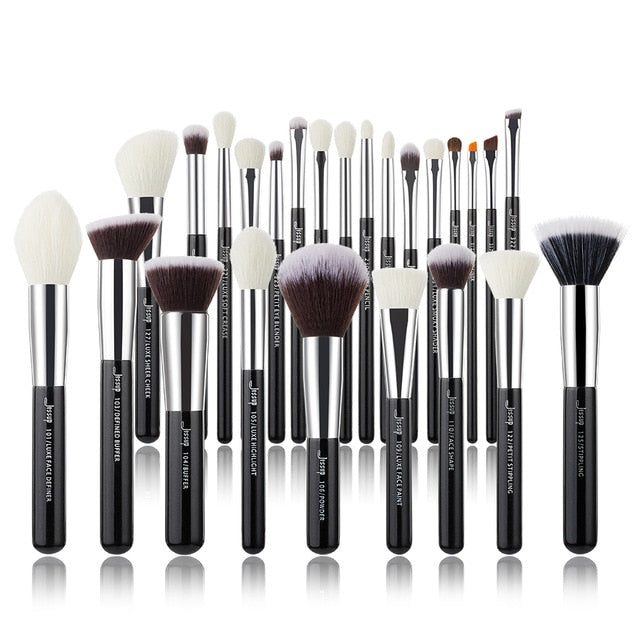 Jessup Pearl White/Rose Gold Professional Makeup Brushes brushes Make up Brush Tools kit Foundation set Powder Blushes Beauty
