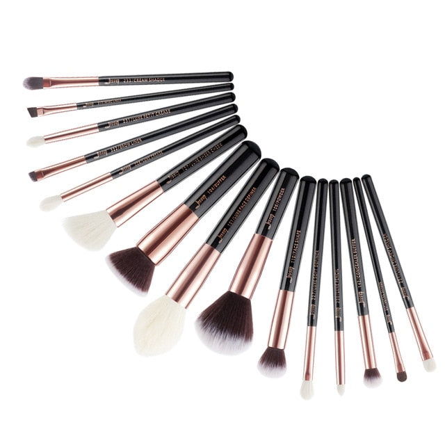 Jessup Makeup Brushes Kit 6-25pcs Black/Rose Gold Powder Foundation Eyeshadow Line Highlighter Concealer Blender Cosmetic Set