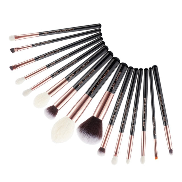 Jessup Makeup Brushes Kit 6-25pcs Black/Rose Gold Powder Foundation Eyeshadow Line Highlighter Concealer Blender Cosmetic Set