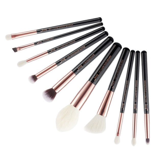 Jessup Makeup Brushes Kit 6-25pcs Black/Rose Gold Powder Foundation Eyeshadow Line Highlighter Concealer Blender Cosmetic Set