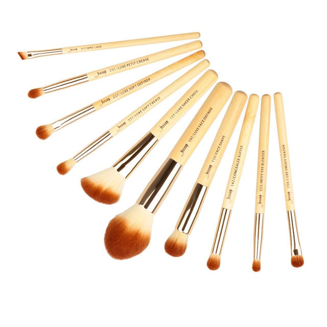 Jessup Makeup Brushes Set Bamboo Foundation Powder Eyeliner Bronzer Sculpting brush pincel maquiagem Professional Cosmetic Tool