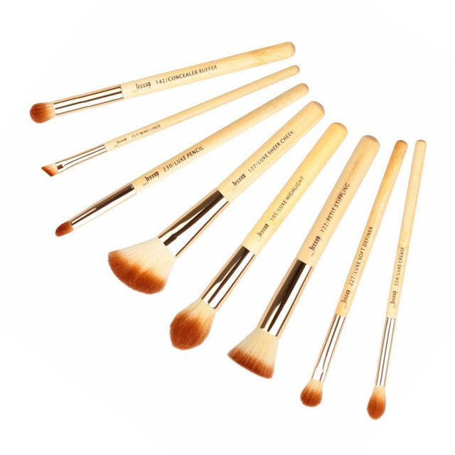 Jessup Makeup Brushes Set Bamboo Foundation Powder Eyeliner Bronzer Sculpting brush pincel maquiagem Professional Cosmetic Tool