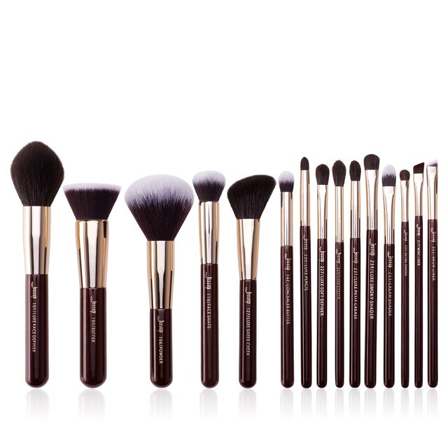 Jessup brushes Pearl White / Rose Gold Professional Makeup Brushes Set Make up Brush Tool Foundation Powder Definer Shader Liner