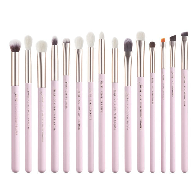 Jessup Professional Makeup Brushes Set 15pcs Pearl White/Rose Gold Eye Shadow Make up Brush Eye Liner Natural-synthetic hair