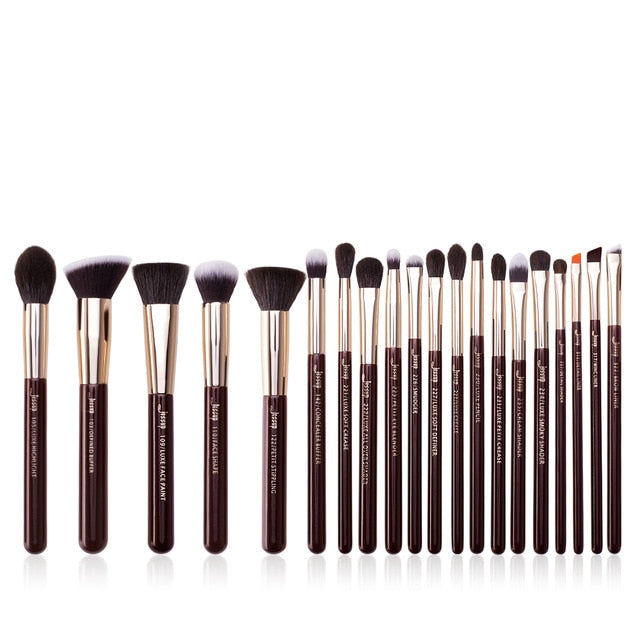 Jessup brushes Pearl White/ Rose Gold Professional Makeup Brushes Set Make up Brush Tools Foundation Powder Cosmetic Beauty