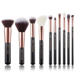 Load image into Gallery viewer, Jessup Brand Pearl White/Silver Professional Makeup Brushes Set Make up Brush Tools kit Foundation Powder Buffer Cheek Shader
