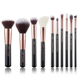 Jessup Brand Pearl White/Silver Professional Makeup Brushes Set Make up Brush Tools kit Foundation Powder Buffer Cheek Shader
