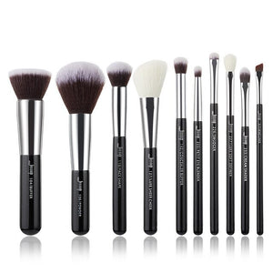 Jessup Brand Pearl White/Silver Professional Makeup Brushes Set Make up Brush Tools kit Foundation Powder Buffer Cheek Shader