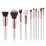 Load image into Gallery viewer, Jessup Brand Pearl White/Silver Professional Makeup Brushes Set Make up Brush Tools kit Foundation Powder Buffer Cheek Shader
