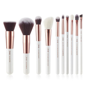 Jessup Brand Pearl White/Silver Professional Makeup Brushes Set Make up Brush Tools kit Foundation Powder Buffer Cheek Shader