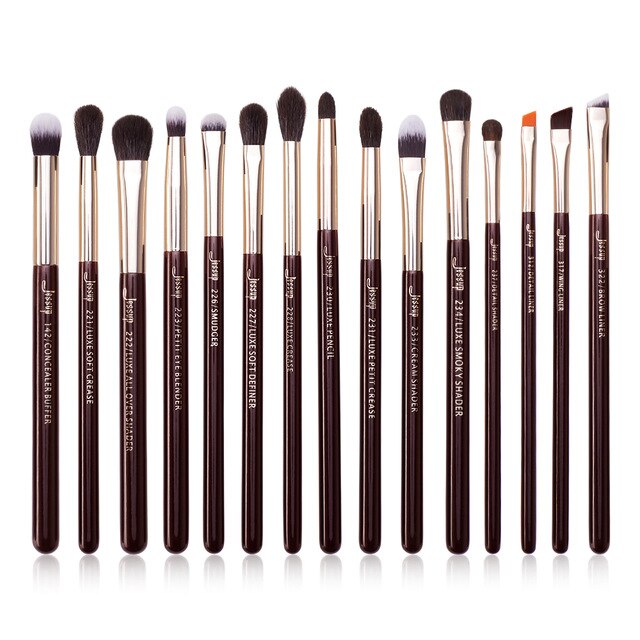 Jessup Rose Gold/Black Professional Makeup Brushes Set Make up Brush Tools kit Eye Liner Shader natural-synthetic hair
