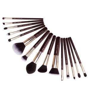 Jessup makeup brush set foundation buffer shader brush 15pcs Black/Rose gold Natural-Synthetic Hair pincel maquiagem Kit T160