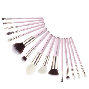Jessup makeup brush set foundation buffer shader brush 15pcs Black/Rose gold Natural-Synthetic Hair pincel maquiagem Kit T160