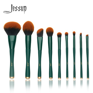 Jessup brush Makeup brush Trekking Green Powder Eyeshadow Concealer Foundation Make up brushes Rubber coated Synthetic hair