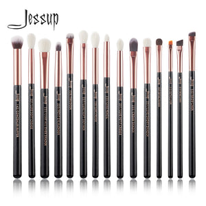 Jessup Rose Gold/Black Professional Makeup Brushes Set Make up Brush Tools kit Eye Liner Shader natural-synthetic hair