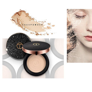 OTWOO 3Colors Natural Face Powder Mineral Foundations Oil-control Brighten Concealer Whitening Make Up Pressed Powder With Puff