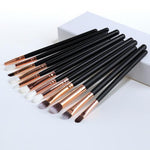 Load image into Gallery viewer, OTWOO 12Pcs/Set Novice Wooden Handle Makeup Eye Brushes for Eyeshadow Eyeliner Environment-friendly material, soft  comfortable.
