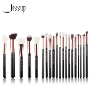 Jessup Rose Gold /Black Professional Makeup Brushes Set Make up Brush Tools kit Foundation Powder Brushes natural-synthetic hair