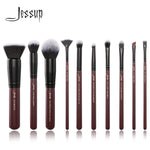 Load image into Gallery viewer, Jessup brushes 10pcs/set Plum Makeup brushes Cosmetic tools Make up brush set blend foundation eyeshadow
