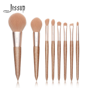 Jessup 8 pcs Professional foundation brush Powder Blusher Contour Pencil Eyeshadow Make up brushes Synthetic hair Cosmetic