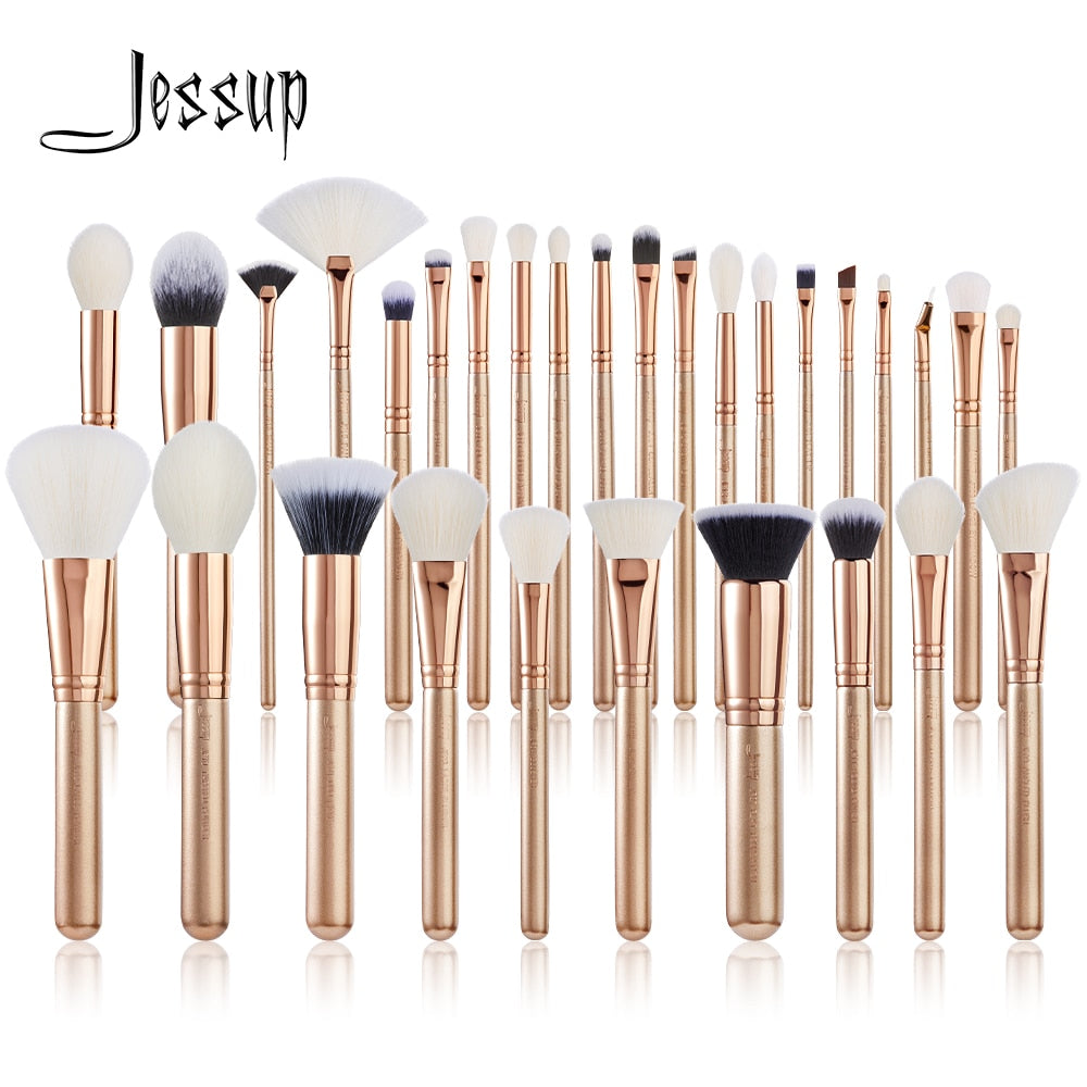 Jessup brush Makeup brush set 6pcs-30pcs Golden / Rose Gold POWDER EYESHADOW CONCERLER foundation brush