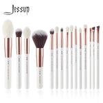Load image into Gallery viewer, Jessup Pearl White/Rose Gold Professional Makeup Brushes Set Make up Brush Tools kit Foundation Powder natural-synthetic hair

