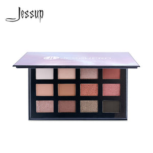 Jessup 12 colors glitter Eyeshadow Palette high pigmented Soft & Smooth Matte Powdery Makeup Pallete for Daily & Party