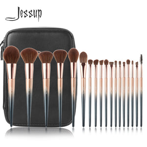 Jessup brushes 18pcs Makeup brushes set & 1PC Cosmetic bag women Make up brush Powder Foundation Precision Pencil eyeshadow
