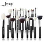 Load image into Gallery viewer, Jessup Makeup brushes set Black/Silver Professional with Natural Hair Foundation Powder Eyeshadow Make up Brush Blush 6pcs-25pcs

