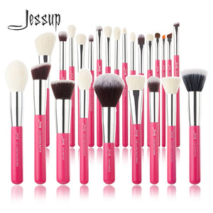 Jessup Rose-carmin/Silver Makeup brushes set Beauty Foundation Powder Eyeshadow Make up Brush 6pcs-25pcs Natural-synthetic hair
