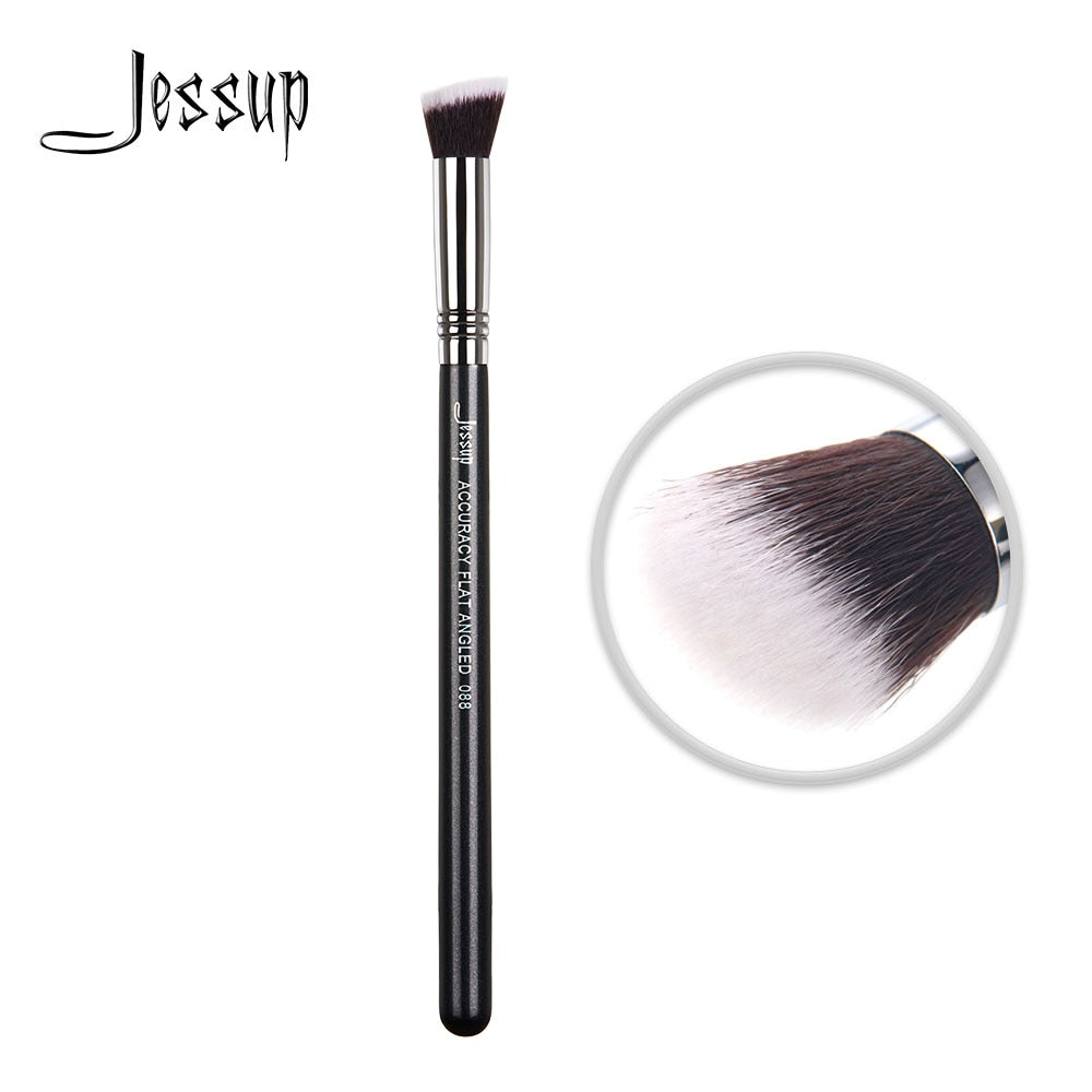 Jessup Black / Silver Contour Brush Makeup for Face Soft Fibre Accuracy Flat Angled Blending Powder 088
