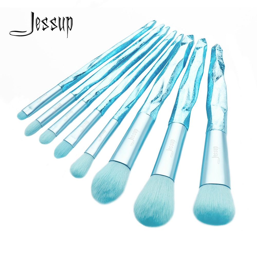 Jessup Make up brushes Glacier Blue 8pcs Concealer Blending Tapered Powder Blush Eyeshadow Blending Cosmetic set T269