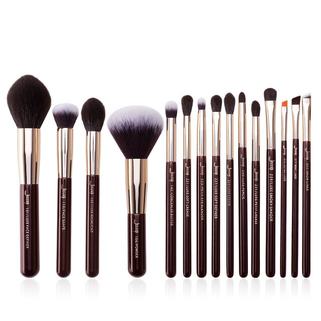 Jessup Makeup Brushes Set Makeup Brush Eyeshadow Blending Powder Foundation Blusher Concealer 15-25pcs Cosmetics Storage Box