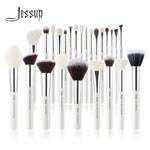 Load image into Gallery viewer, Jessup Pearl White/Silver Makeup brushes set Beauty Foundation Powder Eyeshadow Make up Brushes High quality 6pcs-25pcs
