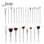 Load image into Gallery viewer, Jessup Makeup Brushes Set White/Silver 6-25pcs Dropshipping pincel maquiagem Eyeshadow Foundation Eyeliner Goat-Synthetic Hair
