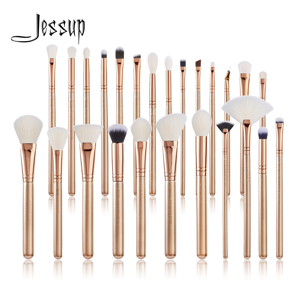 Jessup Makeup Brush Set Foundation Powder Eye Shadow Liner Concealer Blush Brushes Maquillaje 25pcs Golden / Rose Gold