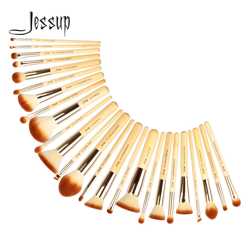 Jessup Makeup Brushes Set Bamboo Foundation Powder Eyeliner Bronzer Sculpting brush pincel maquiagem Professional Cosmetic Tool