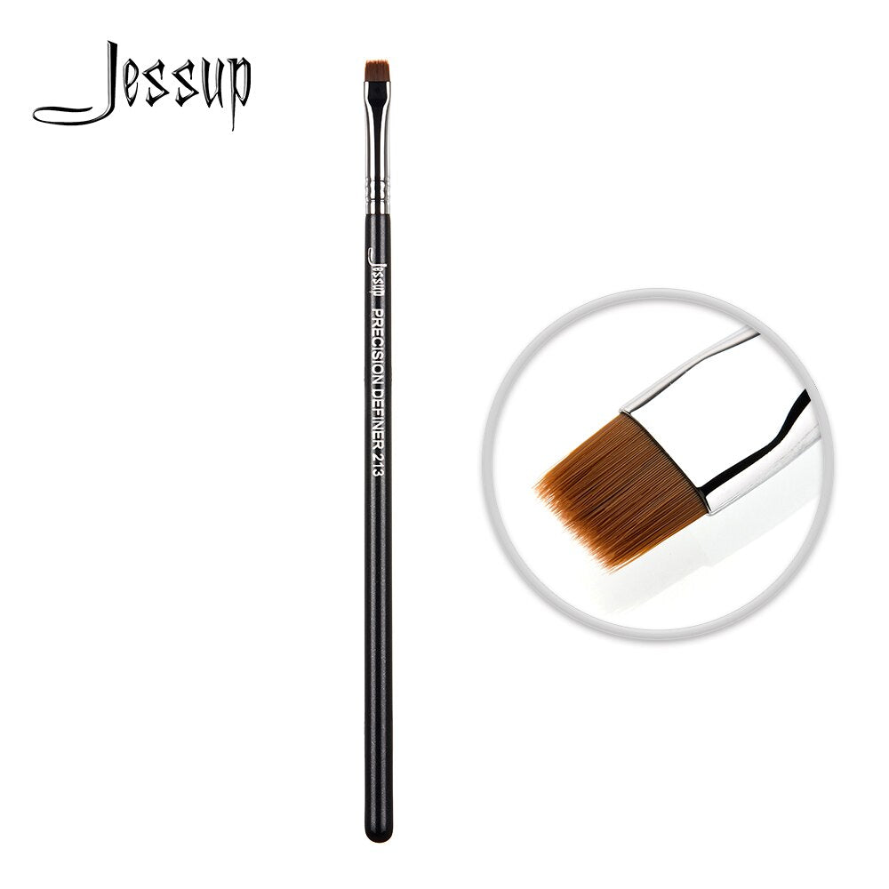 Jessup Eyeliner brush Precision Synthetic hair flat Makeup brush eyebrow Wooden handle
