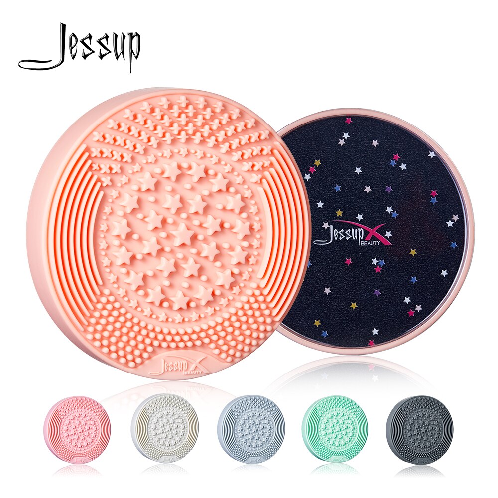Jessup Makeup Brush Cleaner 2-in-1 Dry & Wet Silicone Washing Mat Sponge Remover Color from Brushes Cosmetic Cleaning Tools