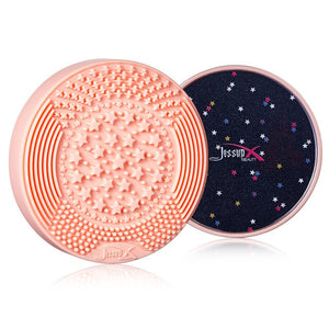 Jessup Makeup Brush Cleaner 2-in-1 Dry & Wet Silicone Washing Mat Sponge Remover Color from Brushes Cosmetic Cleaning Tools