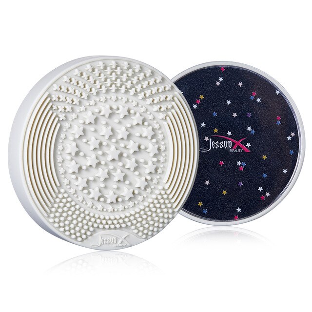 Jessup Makeup Brush Cleaner 2-in-1 Dry & Wet Silicone Washing Mat Sponge Remover Color from Brushes Cosmetic Cleaning Tools