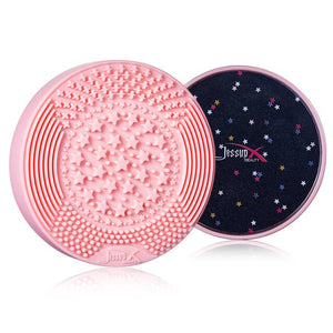 Jessup Makeup Brush Cleaner 2-in-1 Dry & Wet Silicone Washing Mat Sponge Remover Color from Brushes Cosmetic Cleaning Tools