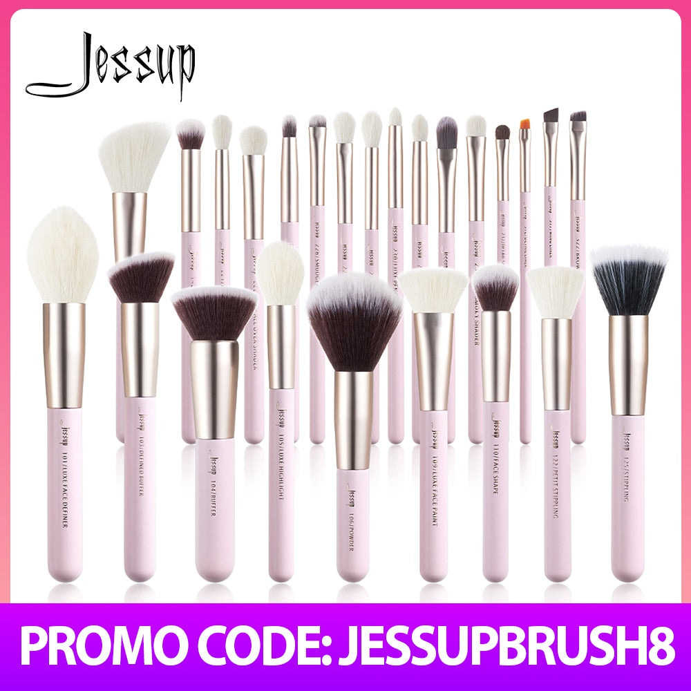 Jessup Makeup Brushes Set 15-25pcs Natural-Synthetic Hair Foundation Powder Highlighter Eyeshadow Brush for Making up