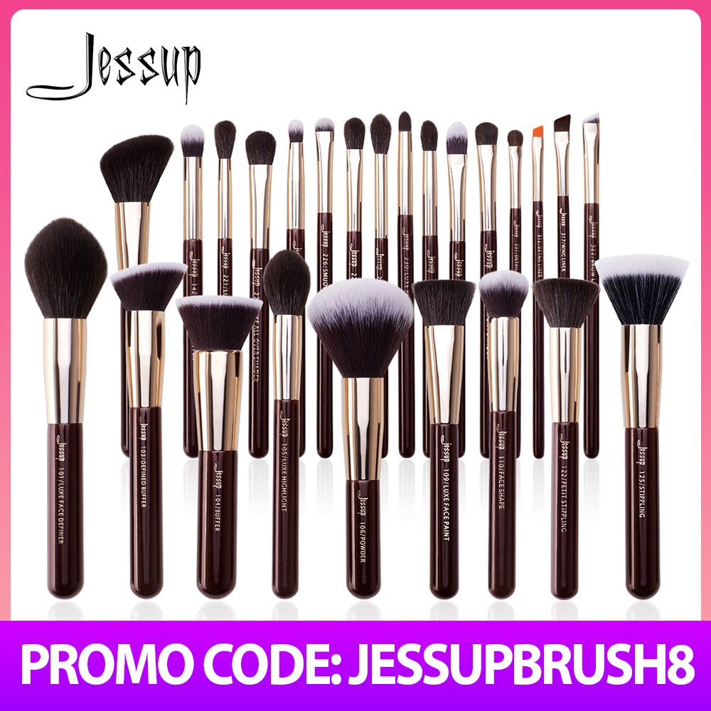Jessup Makeup Brushes Set Professional Natural-Synthetic Hair Makeup Brush Foundation Powder Contour Eyeshadow 15-25pcs