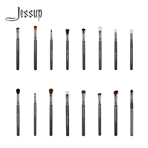 Jessup 1pc Professional Make up Brush Fibre Hair Concealer Eyeliner Blending EyeShader Lip Black- Silver Beauty Cosmetic Tool
