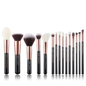 Jessup Makeup Brushes Set 15pcs Professional Makeup Brush Powder Eyeshadow Liner Foundation Blush Blending Zinfandel/Golden